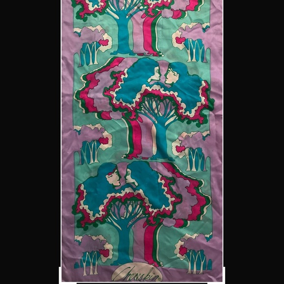 Vintage Chereskin Silk Print Scarf - Picture 7 of 9
